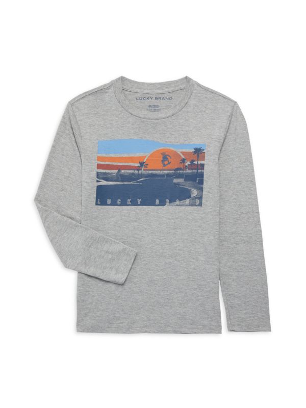 Lucky Brand Boy's Venice Park Graphic Heathered Tee